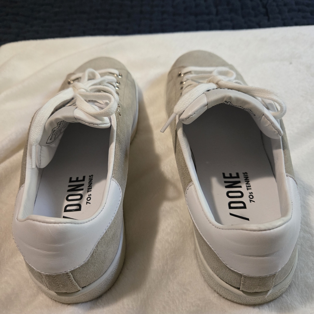 Re/Done White and Tan Sneakers